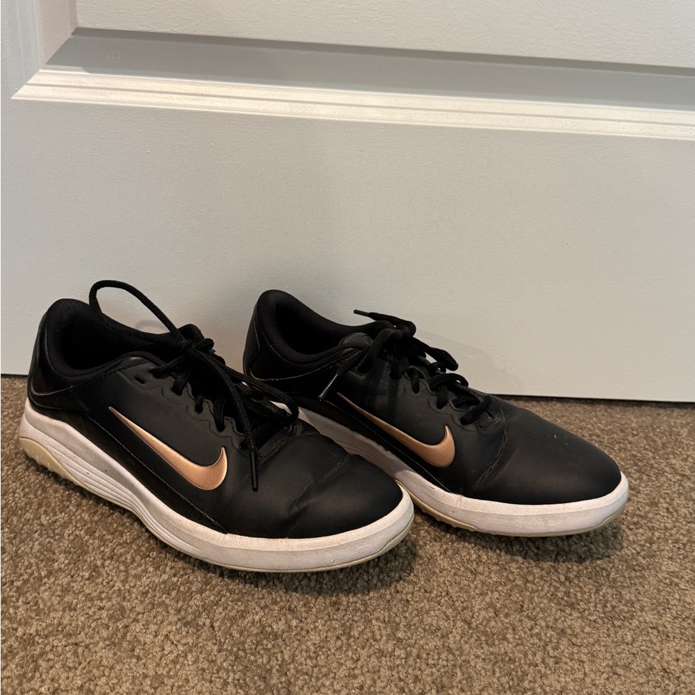 Nike Black and Gold Vapor Spikeless Golf Shoes